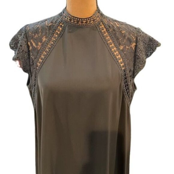ZARA Black Dress with Embroidered Cap Sleeves in Black – Size Large - Picture 2 of 7